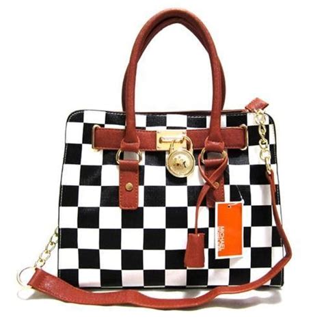 black and white checkered michael kors purse|michael kors purses small black.